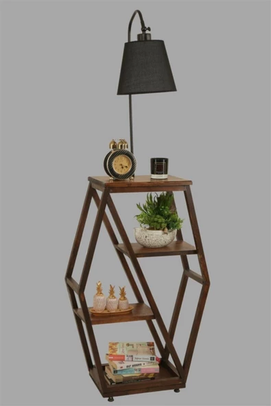 Lumexx Asos Ceviz Lambader Pramit Hasır Siyah Abajurlu - Resim 3