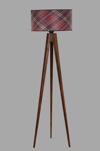 Lumexx Tripod Ceviz Lambader Silindir 03 Abajurlu - 2