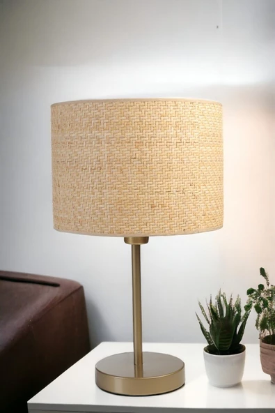 Lumexx HASIR RATTAN ABAJURLU MASA LAMBASI ESKİTME