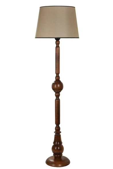 Lumexx Pırıl Ceviz Lambader Pramit Koyu Hasır Abajurlu - 2