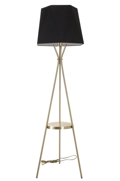 Lumexx Venedik Sehpalı Eskitme Lambader Altıgen Siyah Abajurlu - Resim 3