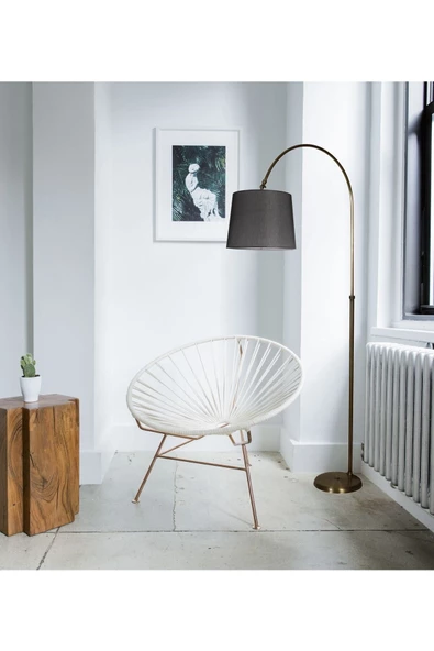 Lumexx Lina Lambader Eskitme Ayak Pramit Hasır Siyah Abajurlu - Resim 3