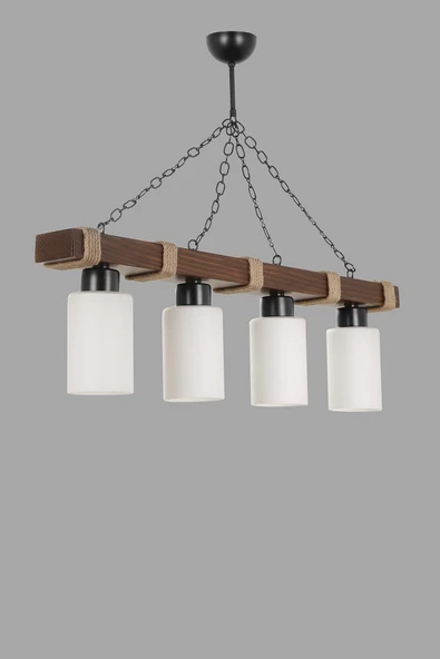 Lumexx Jasmin 4 Lü Ahşap Ceviz Silindir Opal Camlı - 2