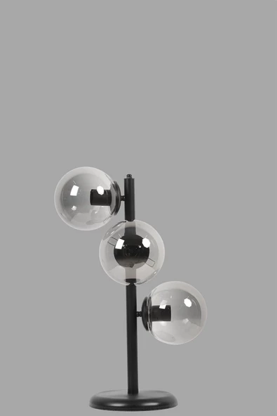 Lumexx SİMAY 3 LÜ SİYAH FÜME CAMLI MASA LAMBASI - Resim 3