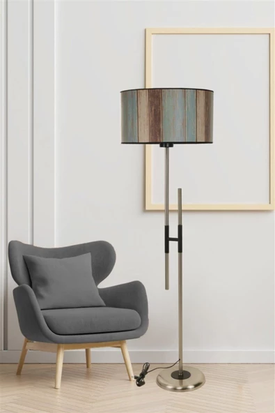 Lumexx Felix Mat Krom Lambader Silindir Renkli Abajurlu - Resim 2