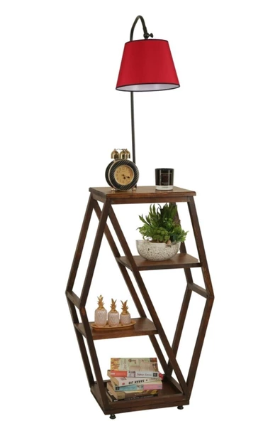 Lumexx Asos Ceviz Lambader Pramit Kırmızı Abajurlu