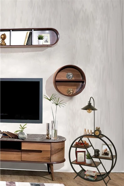 Lumexx Plüton Ceviz Lambader Metal Başlıklı