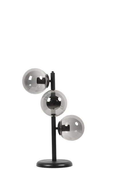 Lumexx SİMAY 3 LÜ SİYAH FÜME CAMLI MASA LAMBASI - Resim 2