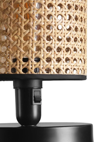 Lumexx AYÇA SİYAH RATTAN ABAJURLU MASA LAMBASI - 4