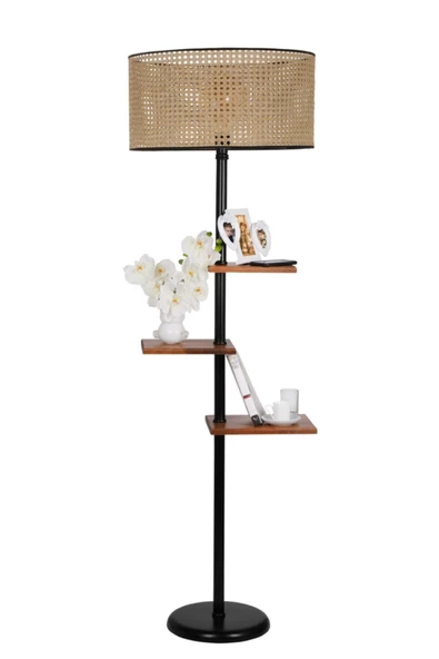 Lumexx Moda Lambader Siyah Silindir Rattan Abajurlu - 2