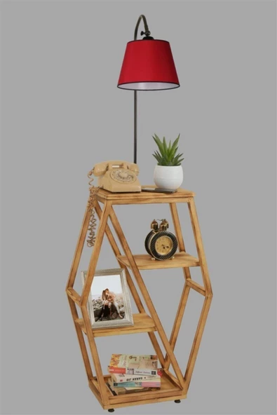 Lumexx Asos Yanık Lambader Pramit Kırmızı Abajurlu - Resim 3