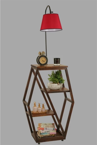 Lumexx Asos Ceviz Lambader Pramit Kırmızı Abajurlu - 3