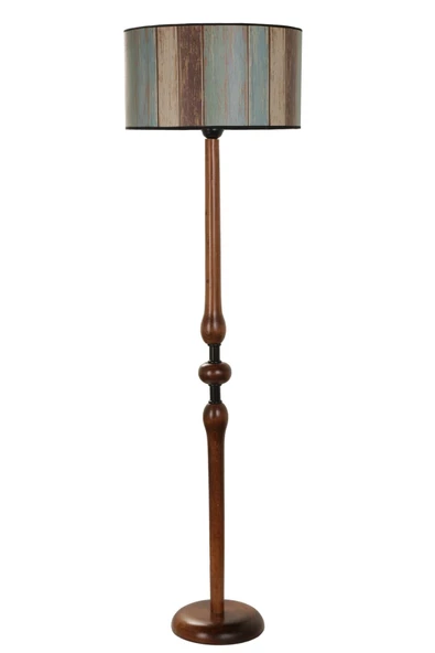 Lumexx Mayıs Ceviz Lambader Silindir Renkli Abajurlu - Resim 2