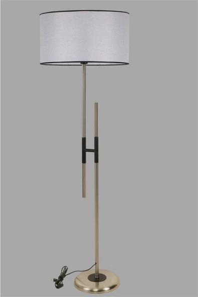 Lumexx Felix Mat Krom Lambader Silindir Açık Hasır Gri Abajurlu - Resim 2