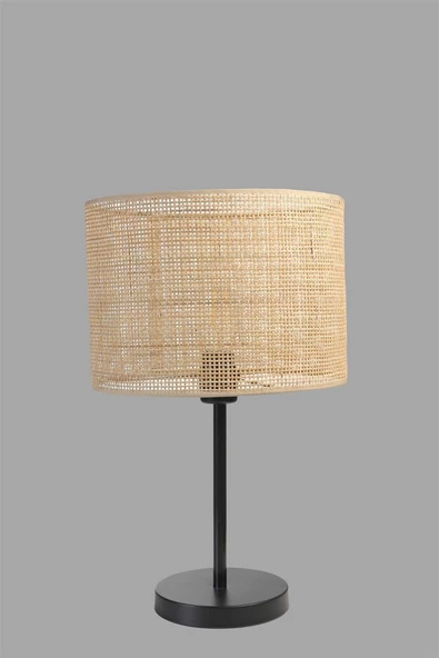 Lumexx ÖRGÜLÜ RATTAN ABAJURLU MASA LAMBASI SİYAH - 3