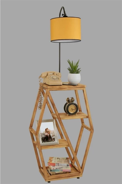 Lumexx Asos Yanık Lambader Silindir Hardal Abajurlu - 3