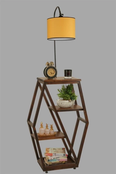 Lumexx Asos Ceviz Lambader Silindir Hardal Abajurlu - Resim 3