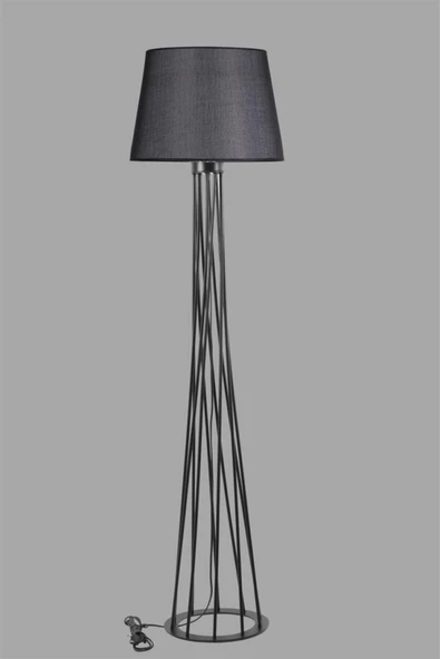 Lumexx Havin Lambader Siyah Ayak Pramit Hasır Siyah Abajurlu - Resim 3