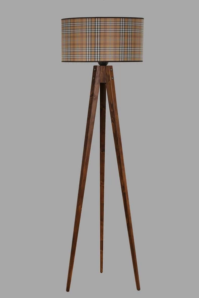 Lumexx Tripod Ceviz Lambader Silindir 02 Abajurlu - 2