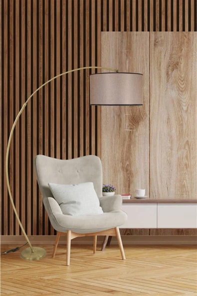 Lumexx Mısra Eskitme Lambader Silindir Koyu Hasır Abajurlu ürün görseli