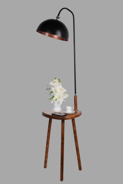 Lumexx Demet Sehbalı Ahşap Lambader Ceviz Retro 3 Başlıklı - 2