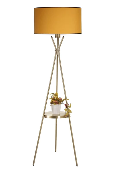 Lumexx Venedik Sehpalı Eskitme Lambader Silindir Hardal Abajurlu ürün görseli