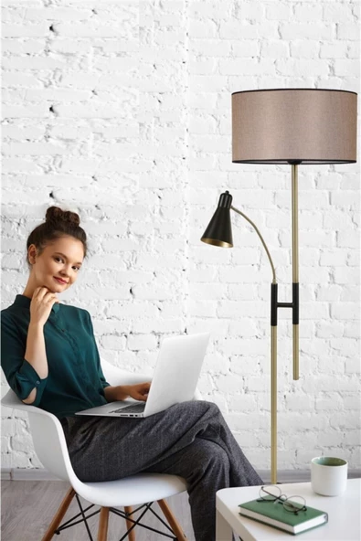 Lumexx Forza Eskitme Lambader Silindir Koyu Hasır Abajurlu - Resim 3