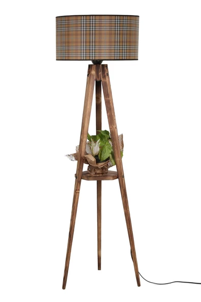 Lumexx Sehbalı Tripod Lambader Yanık Silindir 02 Abajurlu