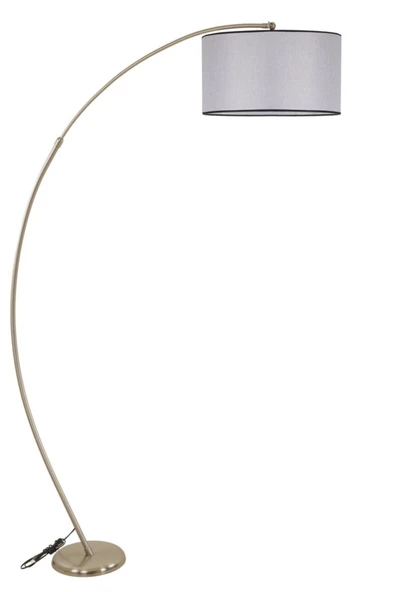 Lumexx Mısra Mat Krom Lambader Silindir Açık Hasır Gri Abajurlu - Resim 2