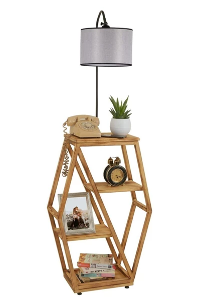 Lumexx Asos Yanık Lambader Silindir Açik Gri Abajurlu - 2