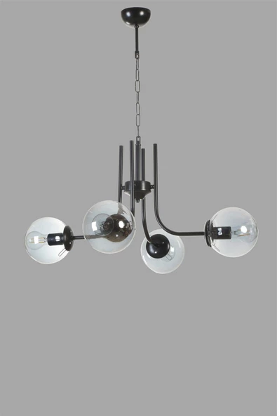 Lumexx NEVADA 4 LÜ SİYAH FÜME CAMLI AVİZE - Resim 3