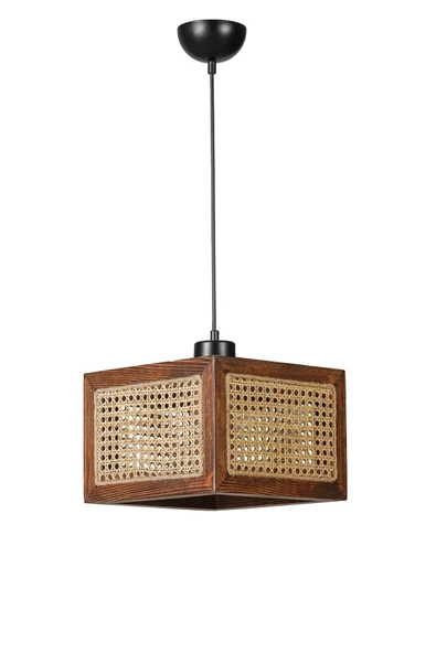 Lumexx KUMSAL BÜYÜK TEKLİ CEVİZ RATTAN AVİZE - 2