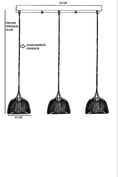 Lumexx NASA 3 LÜ SIRALI SİYAH SARKIT - Resim 4