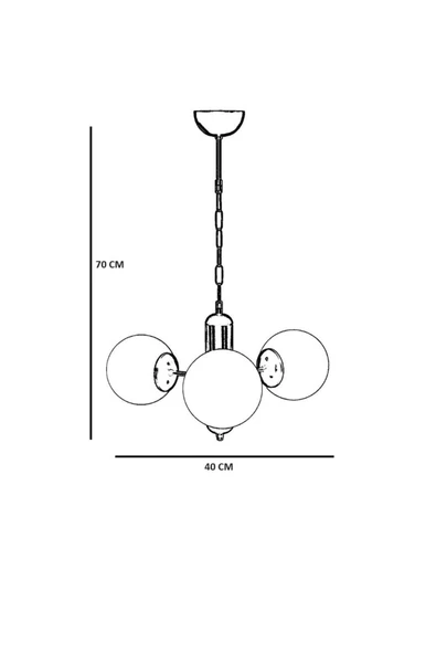 Lumexx BANKOK 3 LÜ ESKİTME BEYAZ CAMLI AVİZE - Resim 3