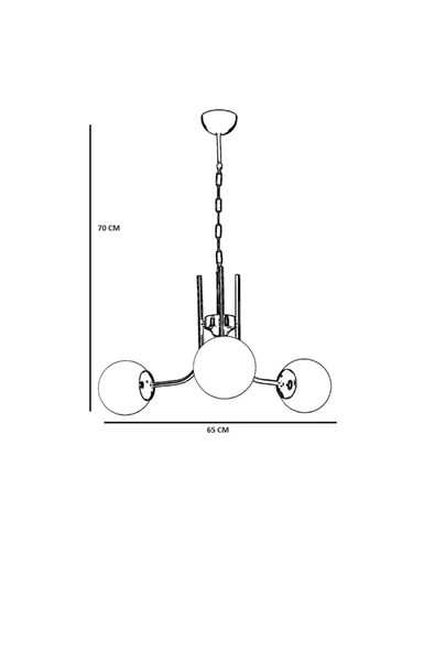 Lumexx NEVADA 3 LÜ SİYAH BEYAZ CAMLI AVİZE - Resim 3