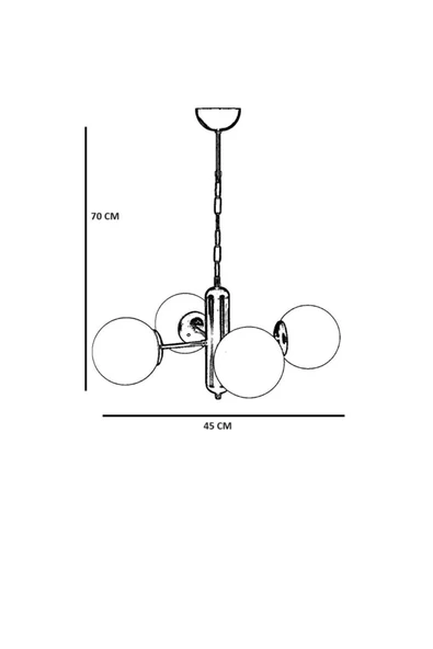 Lumexx BANKOK 4 LÜ SİYAH BEYAZ CAMLI AVİZE - Resim 4
