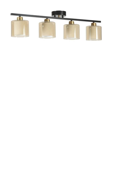 Lumexx YENİ NOMİ 4 LÜ SİYAH BAL CAMLI AVİZE - Resim 2