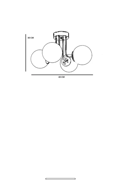 Lumexx PABLO 4 LÜ ESKİTME BEYAZ CAMLI AVİZE - Resim 5