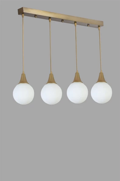 Lumexx AFRA 4 LÜ SIRALI ESKİTME BEYAZ CAMLI SARKIT - Resim 2