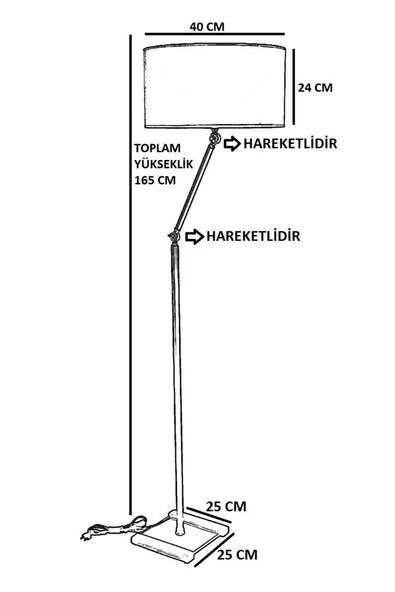 Lumexx Milas Eskitme Lambader Silindir Koyu Hasır Abajurlu - Resim 3