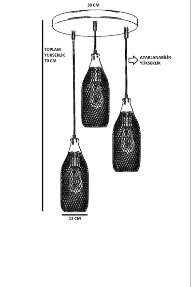 Lumexx RİO 3 LÜ TEPSİLİ SİYAH SARKIT - Resim 3