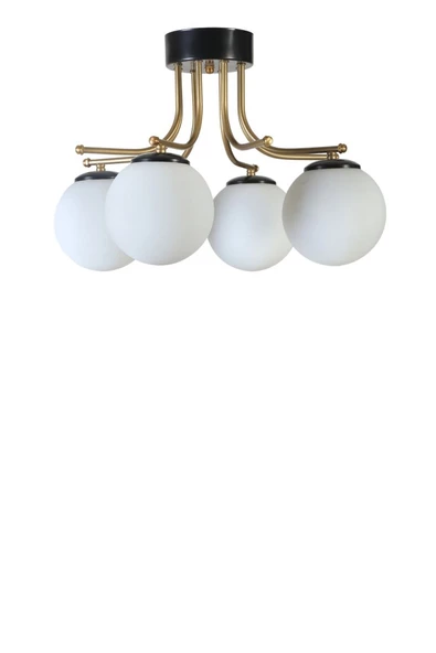 Lumexx ROMA 4 LÜ SİYAH BEYAZ CAMLI AVİZE - Resim 3