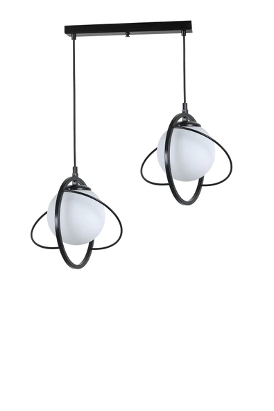 Lumexx NEPAL 2 Lİ SIRALI SİYAH BEYAZ CAMLI SARKIT ürün görseli