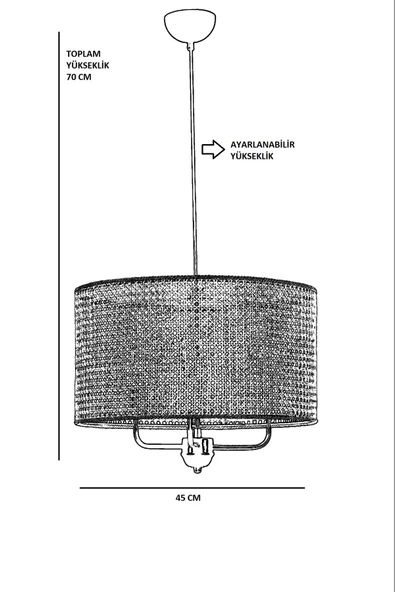 Lumexx BERMUDA 3 LÜ RATTAN AVİZE - Resim 4