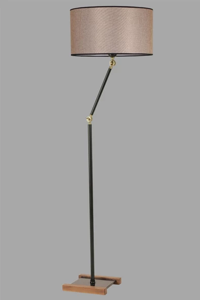 Lumexx Milas Siyah Lambader Silindir Koyu Hasır Abajurlu - Resim 2