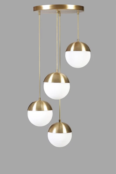 Lumexx KÜRE 4 LÜ SIRALI SİYAH FÜME CAMLI SARKIT - 2