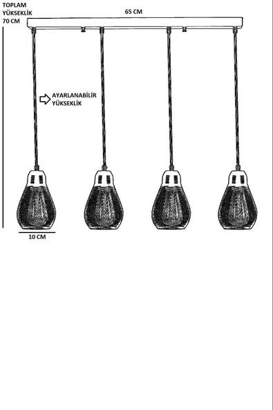 Lumexx AMPÜL 4 LÜ SIRALI SİYAH SARKIT - Resim 3