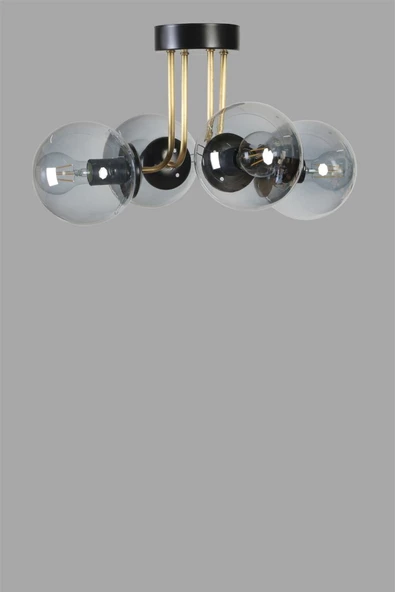 Lumexx PABLO 4 LÜ SİYAH FÜME CAMLI AVİZE - Resim 2