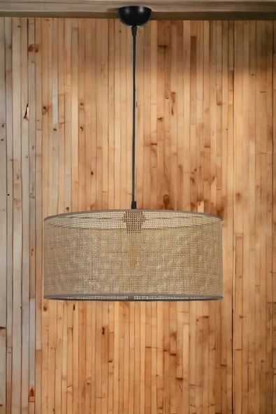 Lumexx ÖRGÜLÜ RATTAN ABAJURLU TEKLİ SARKIT AVİZE ürün görseli