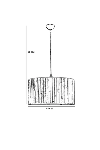 Lumexx HASIR RATTAN ABAJURLU TEKLİ SARKIT AVİZE - 4